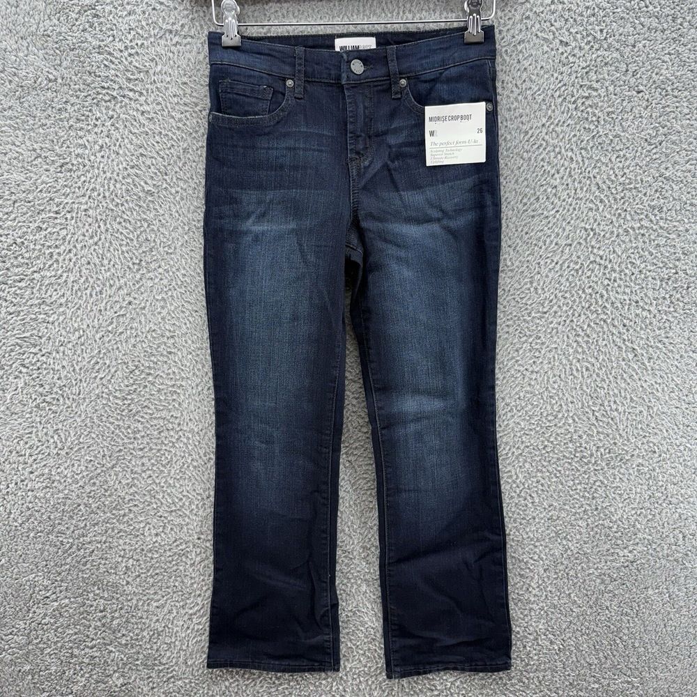 William Rast 26 Juniors Mid-Rise Cropped Bootcut Sculpting Fit Denim Jeans NWT